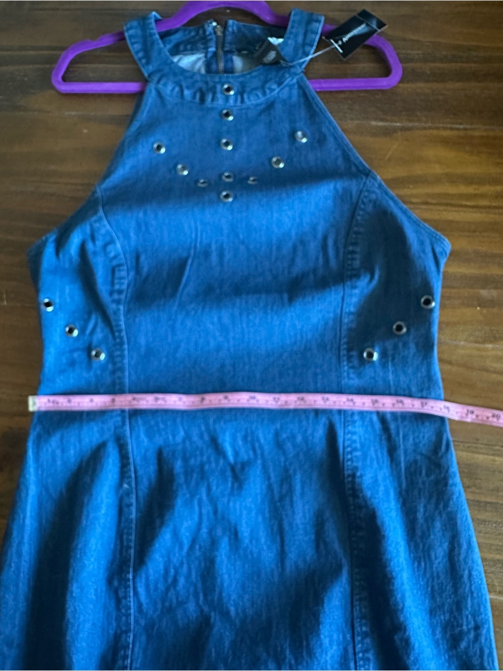 Ashley Stewart NWT Sleeveless Denim Shift Dress - Blue P2P 20” waist 17-18” - Picture 13 of 16